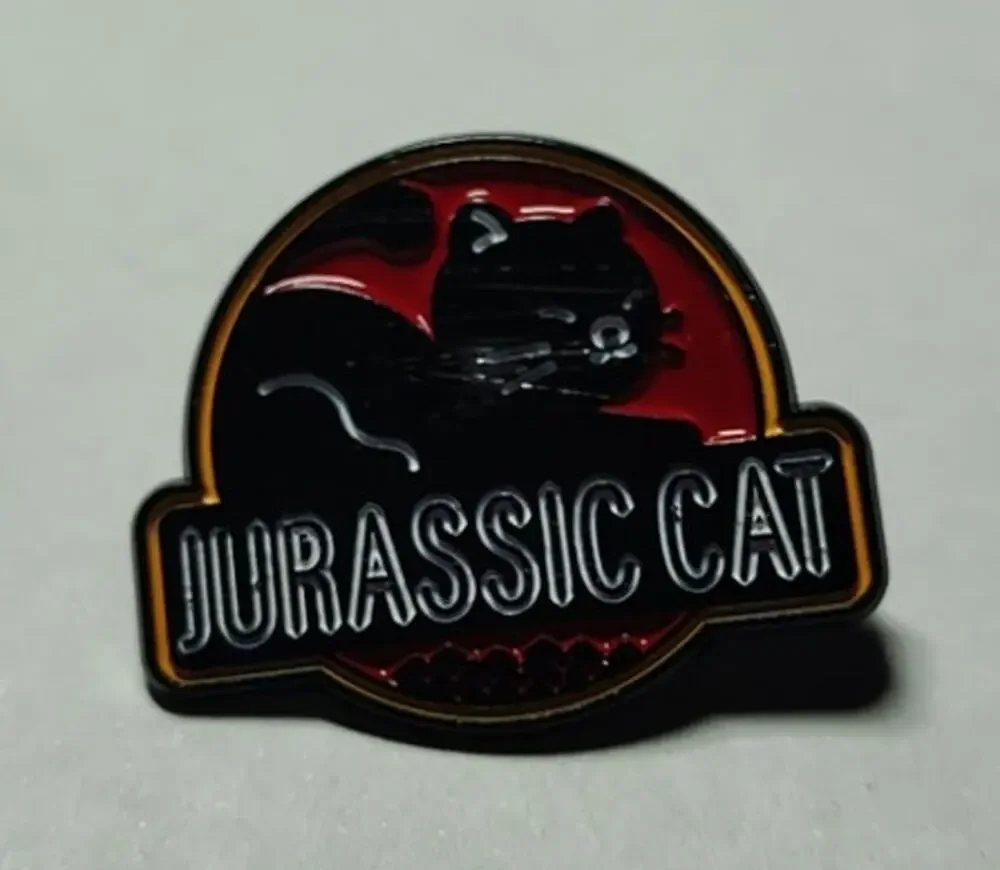 Fun Jurassic Black Cat Pin Kitty Lapel Hat Brooch